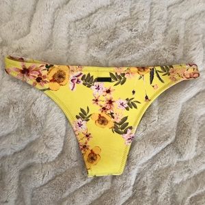 TRIANGL Cheeky Bikini Bottom Floral Yellow